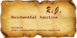 Reichenthal Jusztina névjegykártya